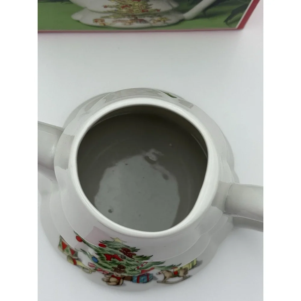 Vintage Christmas Tree Teapot Fine China Holiday Hostess Made In Japan 1980's‎